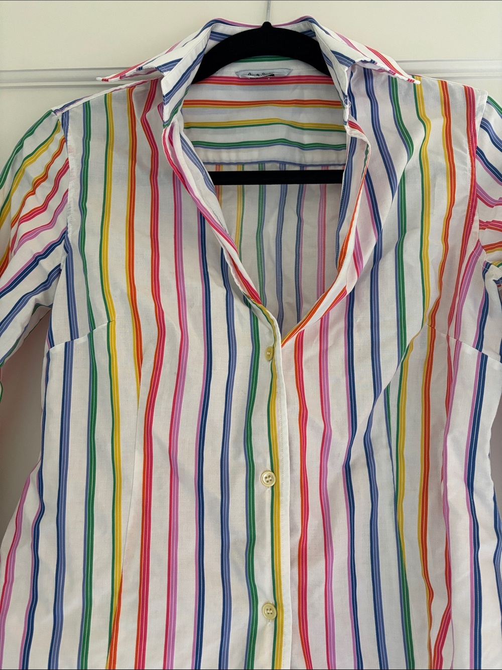 Paul Smith Vibrant Multi-Color Vertical Stripe Button-Up Shirt